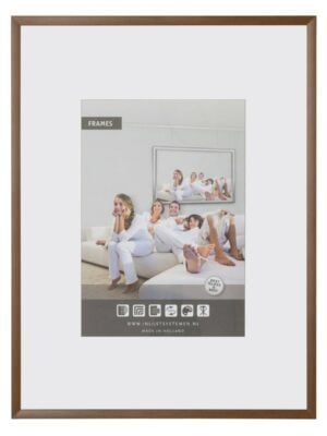 Cadre photo impérial en aluminium - aspect bois - noyer 84 x 118,8 cm - format A0