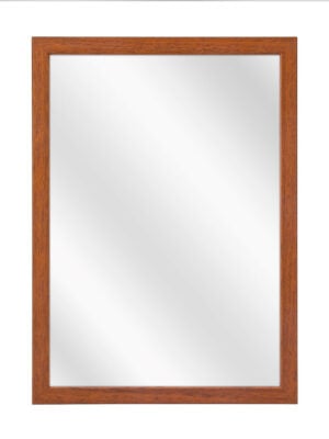 Miroir en verre avec cadre en bois rustique plat - Cerisier 40 x 60 cm